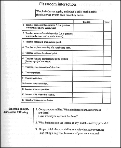 Free teacher observation forms